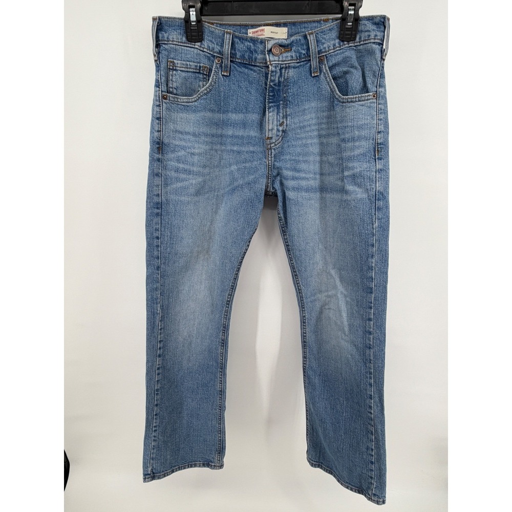Signature Levi Strauss Men Bootcut Jeans Medium Wash 30x30 WaterLess Denim 91505